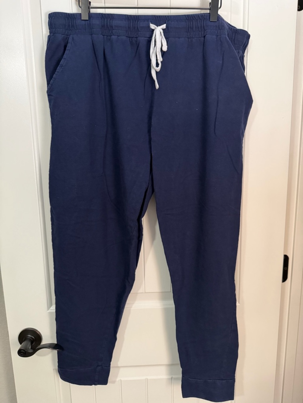 Bliss Navy Jogger Pants with White Drawstring